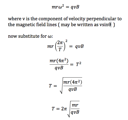 period of particle in a magnetic field